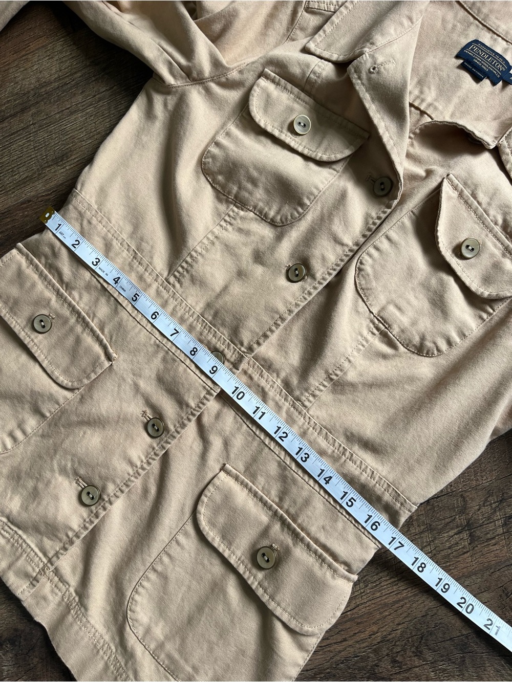 Pendleton Utility Jacket Women Tan Safari Jacket Button Front size medium - Picture 7 of 15